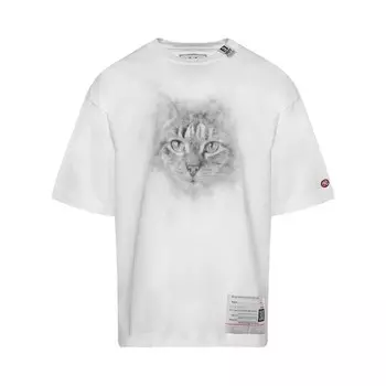 Футболка Maison Mihara Yasuhiro Cat Printed Tee, белый