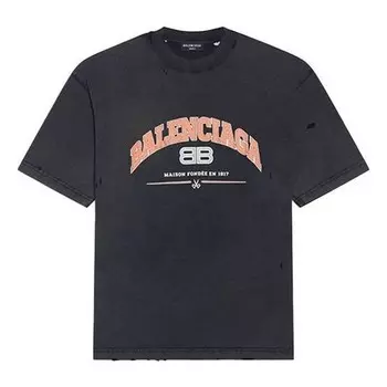 Футболка maison t-shirt medium fit 'black' Balenciaga, черный
