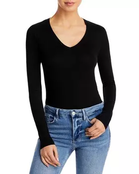 Футболка Majestic Filatures с V-образным вырезом и длинными рукавами, черный