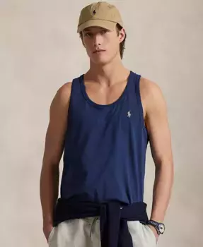 Футболка-майка из джерси с эффектом стирки Polo Ralph Lauren, синий