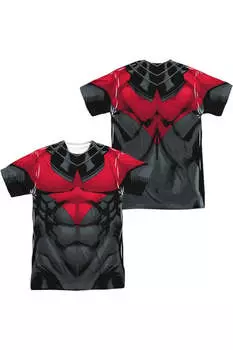 Футболка / майка из полиэстера с коротким рукавом для взрослых в форме Бэтмена Найтвинга красного цвета (принт спереди/сзади) Gildan