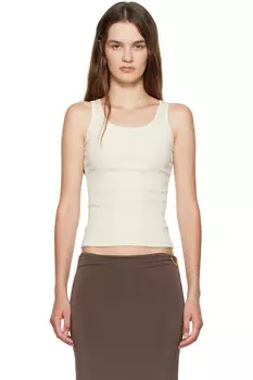 Футболка-майка с вышивкой Ma' Amiri, цвет alabaster