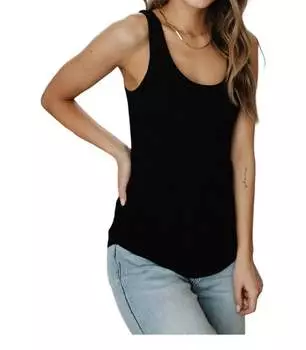 Футболка-майка Take U There черного цвета SKIES ARE BLUE