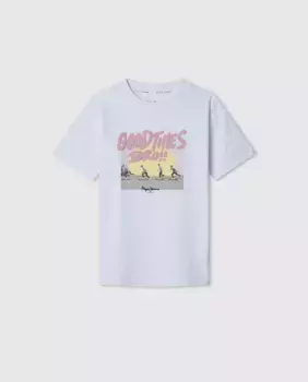 Футболка мальчика Фрэнки Pepe Jeans, белый