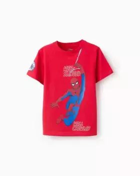 Футболка мальчика с короткими рукавами и мотивом Человека-паука Zippy, красный