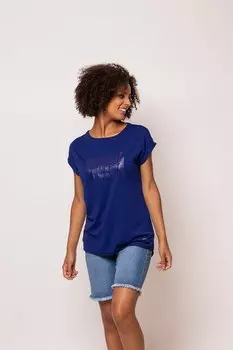 Футболка Malena с модалом и логотипом Heavy Tools, синий