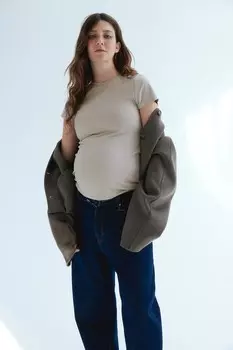 Футболка «мама» из микрофибры H&M, бежевый