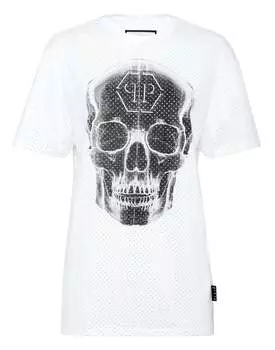 Футболка Man Fit Skull strass PHILIPP PLEIN, белый