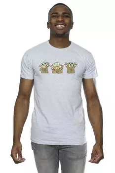 Футболка «Мандалорец Грогу Позы» Star Wars, серый