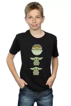 Футболка «Мандалорец, позирующая ребенок» Star Wars, черный