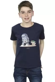 Футболка «Мандалорец R2D2 и Грогу» Star Wars, темно-синий