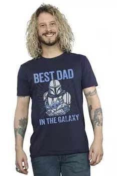 Футболка Mandalorian Best Dad Galaxy Star Wars, темно-синий