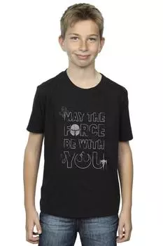 Футболка Mandalorian May The Force Mando Star Wars, черный