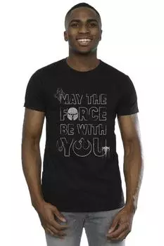 Футболка Mandalorian May The Force Mando Star Wars, черный