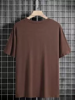 Футболка Manfinity с короткими рукавами, кофейный