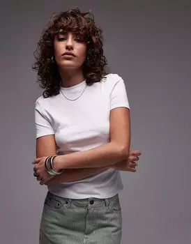 Футболка Mango baby в рубчик белого цвета