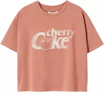 Футболка Mango Cherry T-Shirt, цвет Dusty Rose