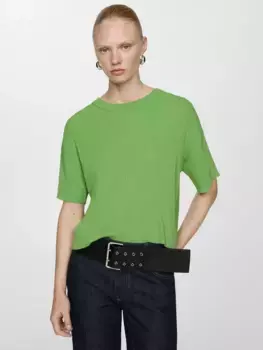 Футболка Mango Gabi Knit, зеленый