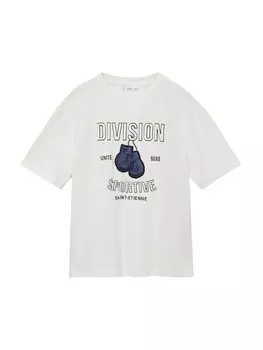 Футболка MANGO KIDS BOXEO, экрю