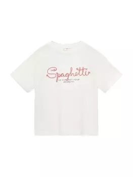 Футболка MANGO KIDS SPAGUETI, экрю