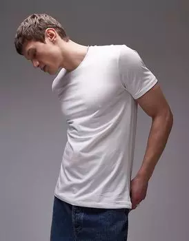 Футболка Mango muscle fit белого цвета