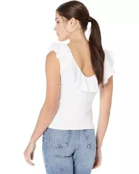 Футболка MANGO Ruffle T-Shirt, белый