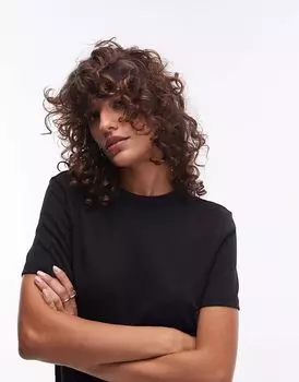 Футболка Mango с круглым вырезом черного цвета
