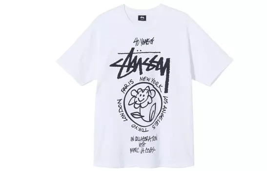 Футболка Marc Jacobs X унисекс белая Stussy, белый