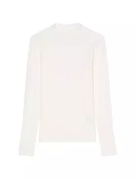 Футболка Marc O'Polo DENIM Longsleeve mit Stehkragen slim, цвет Silky White