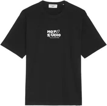 Футболка Marc O'Polo DENIM, прорезиненный логотип посередине груди и большой сзади, черный