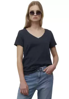 Футболка Marc O'Polo DENIM с закругленным V-образным вырезом, цвет морской волны