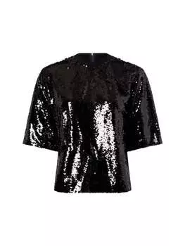 Футболка Marie Lund Paillettenshirt, черный