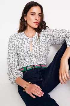 Футболка Марина джерси Boden, бежевый