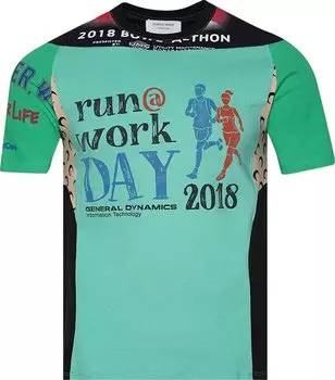 Футболка Marine Serre Regenerated Graphic T-Shirt 'Bright Green', зеленый