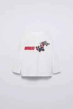 Футболка mario kart nintendo ZARA, устрично-белый