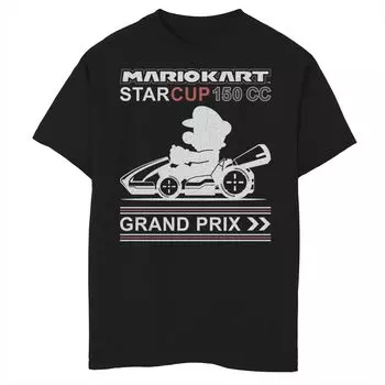 Футболка Mario Kart Star Cup 150 CC Grand Prix для мальчиков 8–20 лет с графическим рисунком Licensed Character
