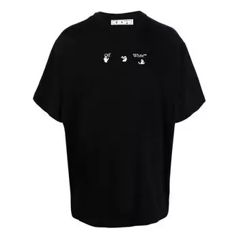Футболка marker over tee 'black/white' Off-White, черный