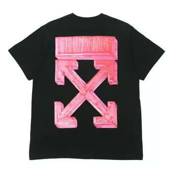 Футболка marker short-sleeve over tee 'black/red' Off-White, черный