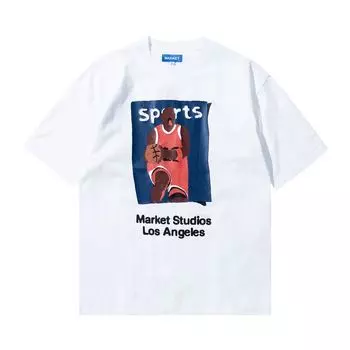 Футболка Market Illustrated Basketball T-Shirt 'White', белый
