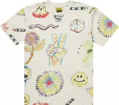 Футболка Market Smiley Coloring Book Aop T-Shirt 'Cream', кремовый