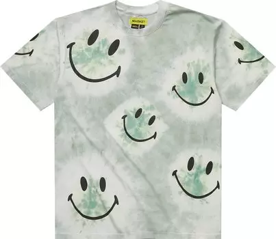 Футболка Market Smiley Shibori Dye T-Shirt 'Green', зеленый