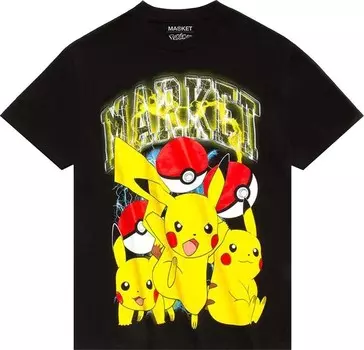 Футболка Market x Pokmon Pikachu Electric Shock T-Shirt 'Black', черный