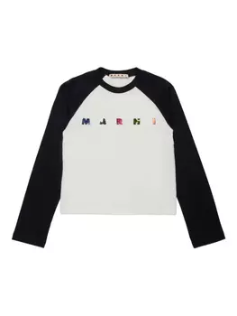 Футболка Marni Kids из хлопка, черный