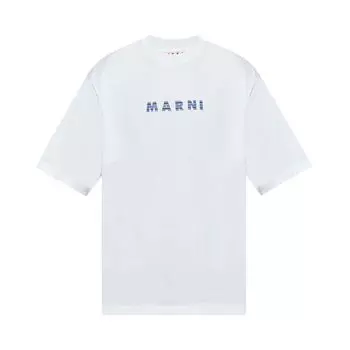 Футболка Marni Logo T-Shirt 'Lily White', белый