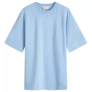 Футболка Marni Neck Logo T-Shirt, цвет Lake