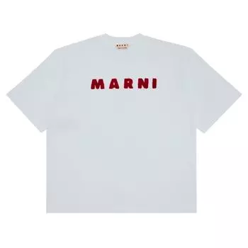 Футболка Marni Organic Compact Jersey T-Shirt 'Lily White', белый