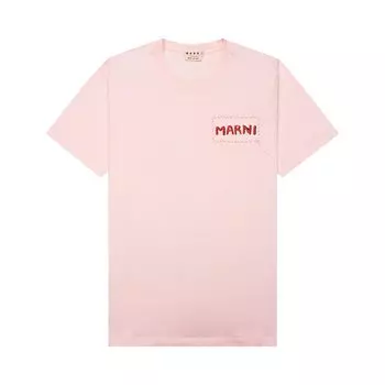 Футболка Marni с нашивками Розовая мармеладка