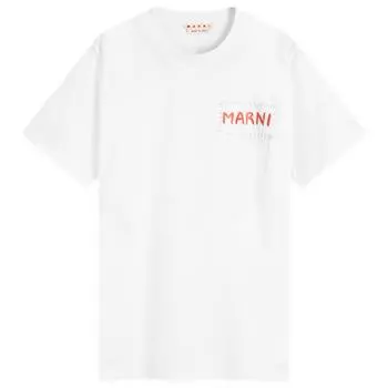 Футболка Marni Stitch Logo T-Shirt, цвет Lily White