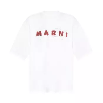 Футболка Marni Wrinkled Jersey T-Shirt, цвет Lily White
