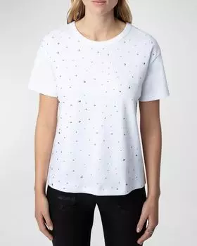 Футболка Marta с короткими рукавами и заклепками Zadig & Voltaire, цвет Blanc
